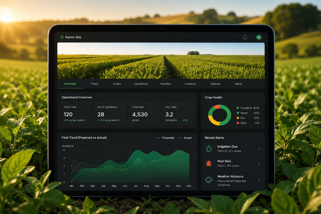 Farmr AIQ agricultural dashboard